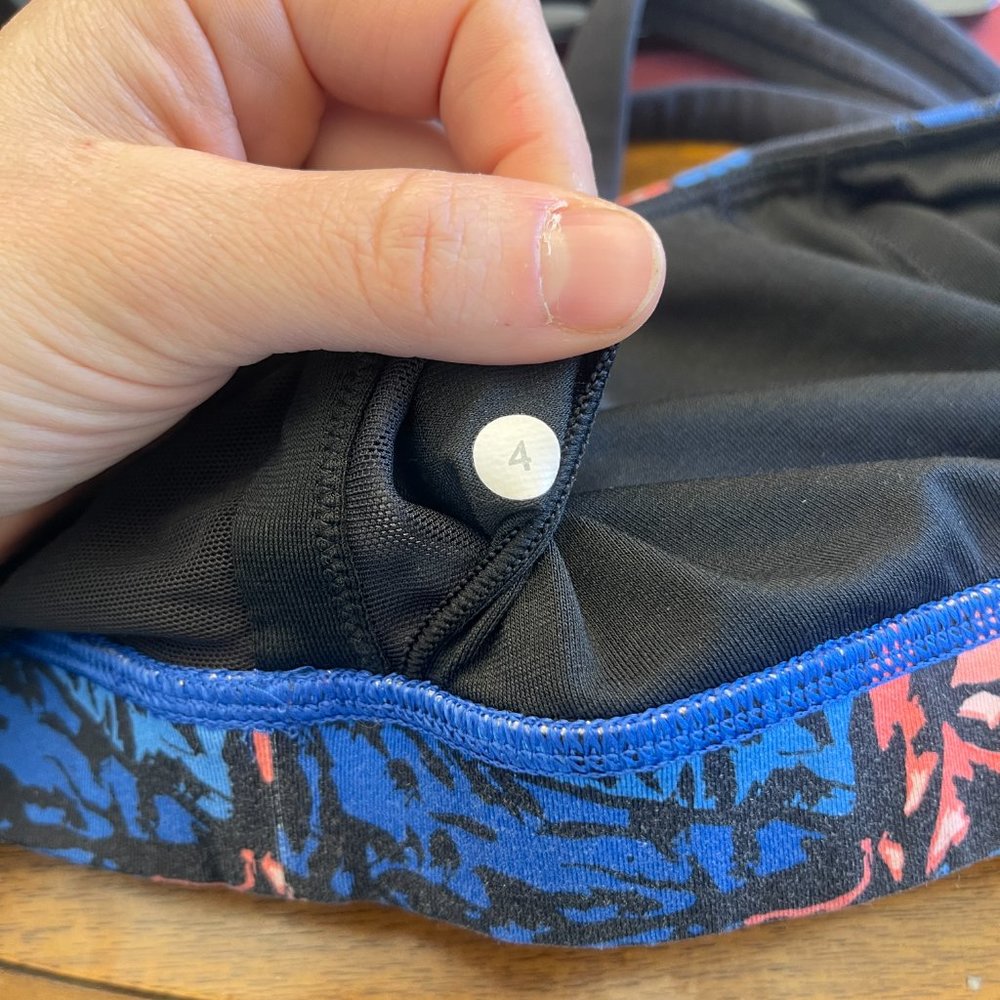 Lululemon Energy Bra (Exhale) Mini Paint Storm Harbor Blue Multi - Size 4 - Picture 8 of 8